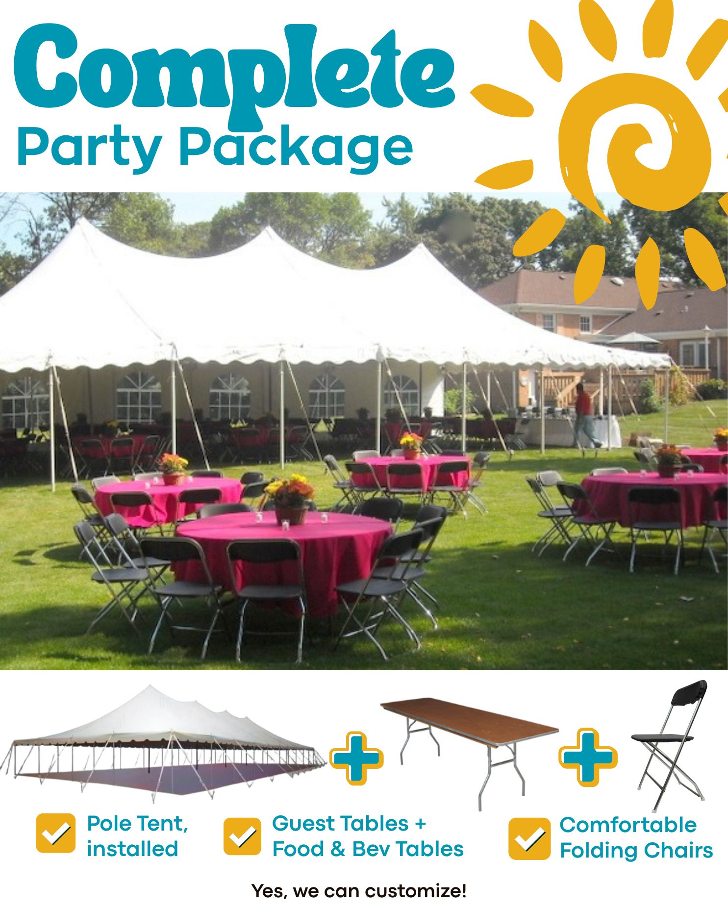 Rental store for Complete Party Pkg. - 60 Person  20x30 in Honesdale PA